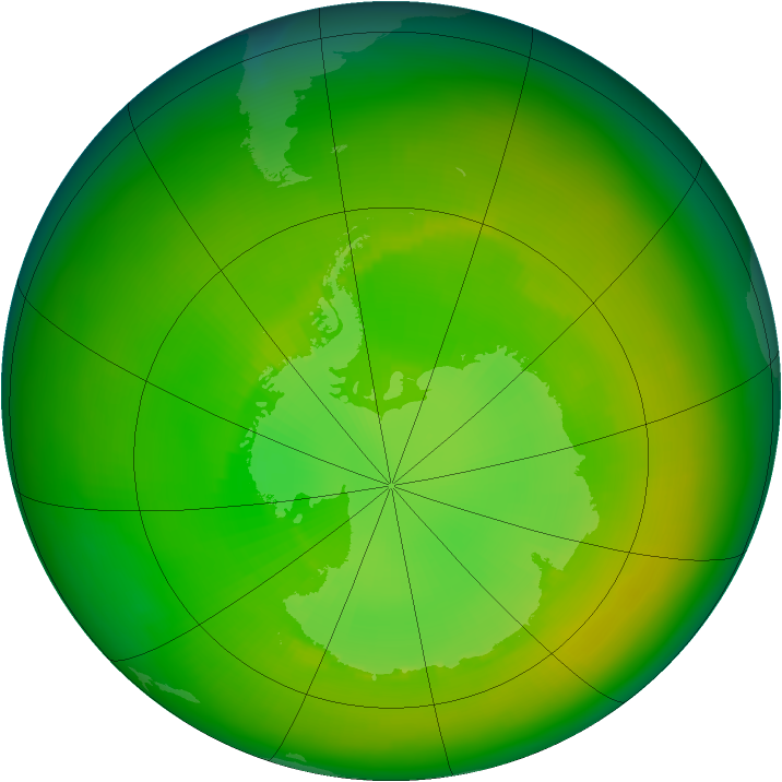 Antarctic ozone map for December 1979